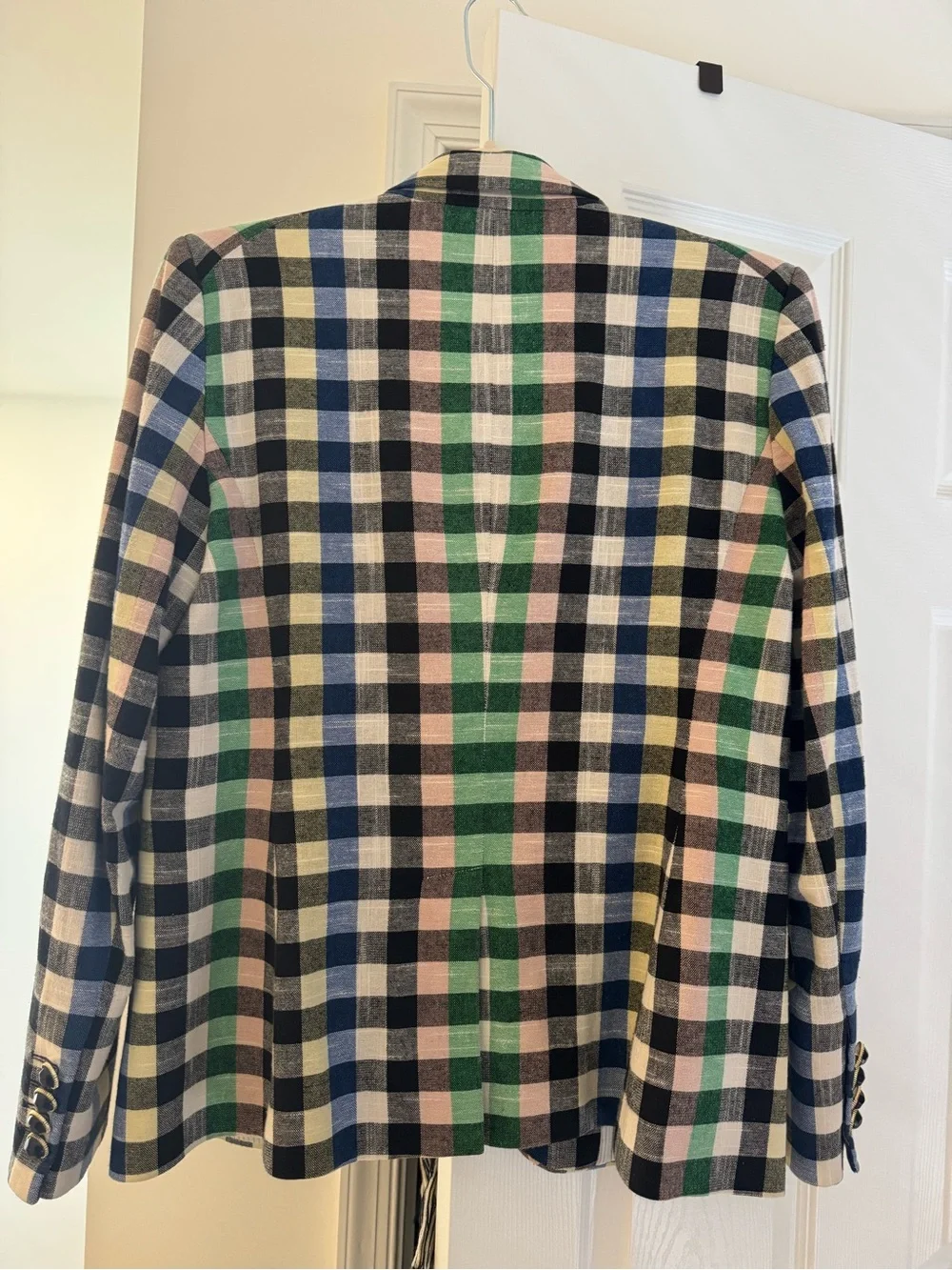 Veronica Beard Checked Single-Button Blazer in Pink, Blue, Green, Black